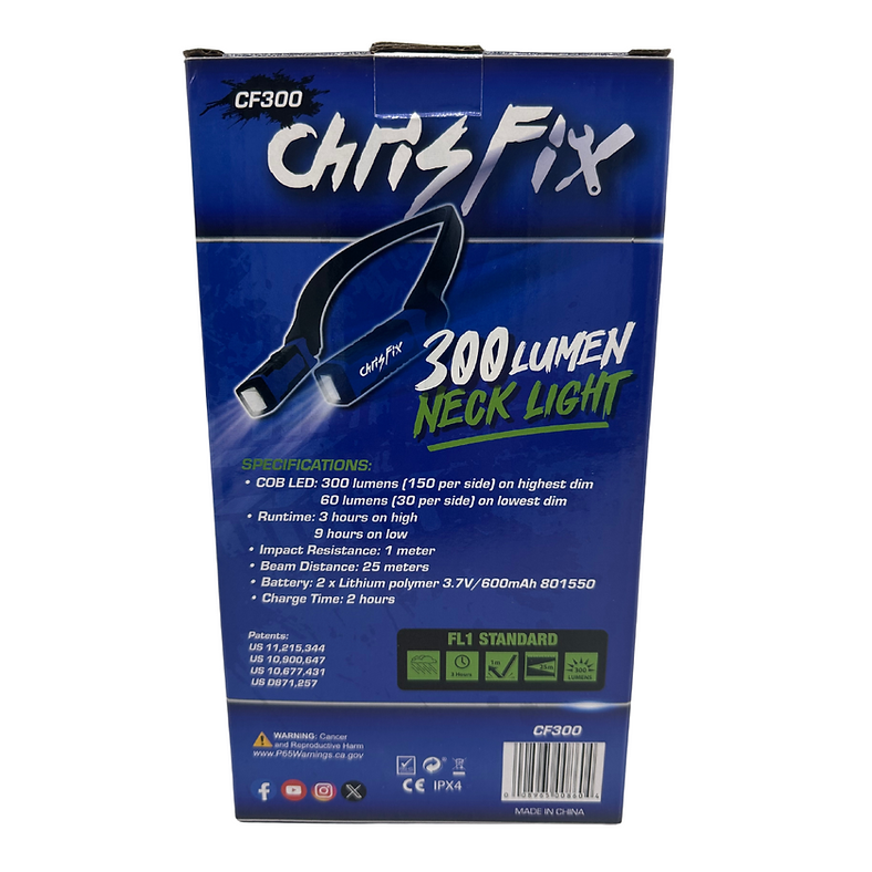 ChrisFix 300 Lumen Rechargeable Neck Light