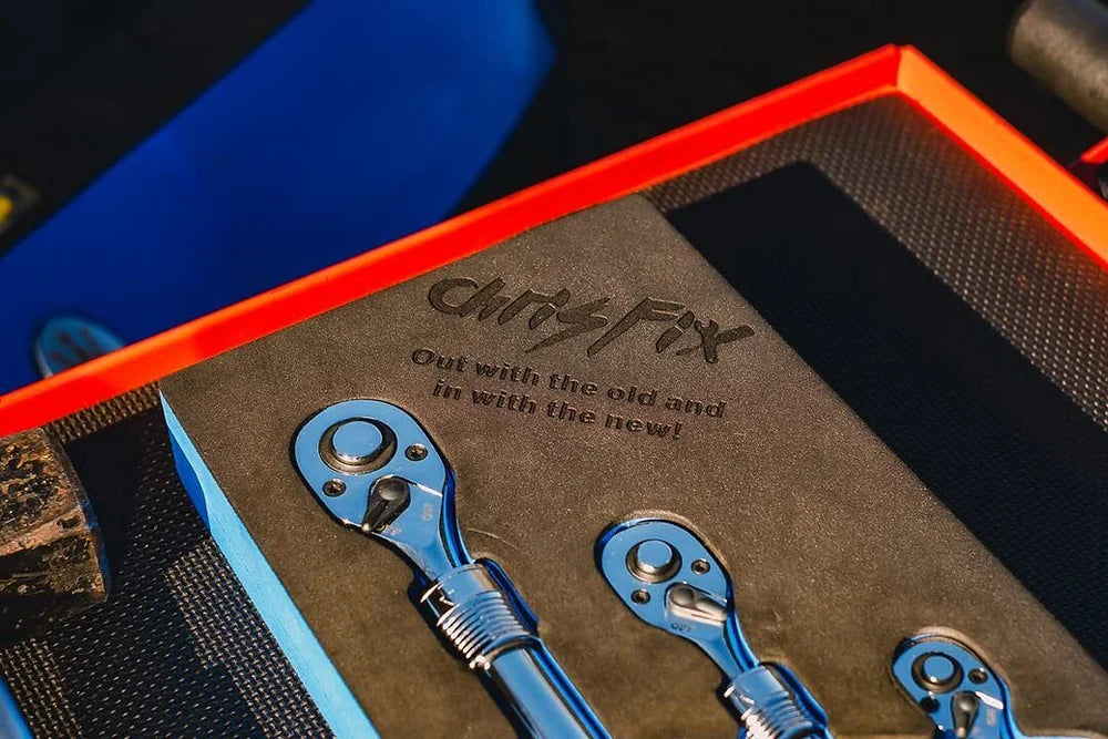 Chrisfix 3 Piece Extendable Ratchet Set 1/2" 3/8" 1/4" Drive - 72 Tooth